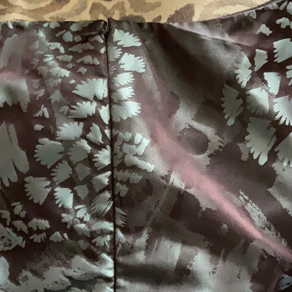 Anne Klein New York, sz 6 gorgeous shiny dress. EUC brown/grey/turquoise - Picture 11 of 12